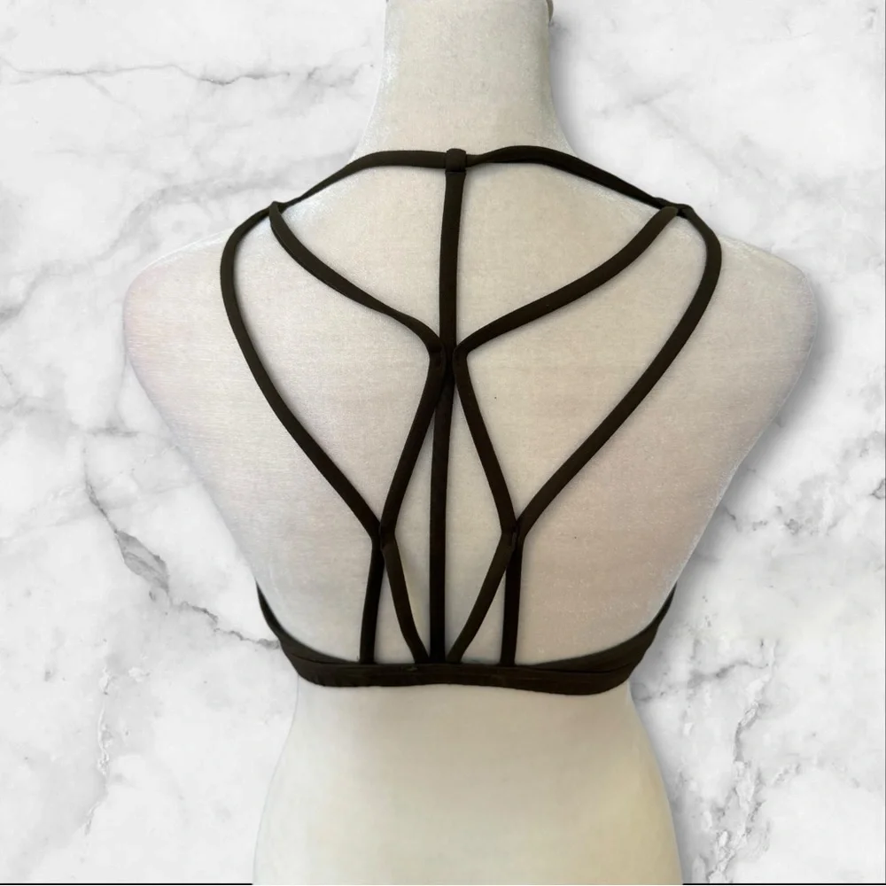 Lululemon Raise The Barre Bra Olive Green‎ Womens Size 8